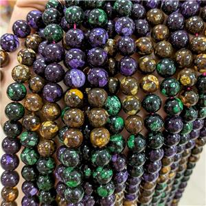 Jade Beads Dye Smooth Round Mixed Color, approx 12mm dia [JD10306-12MM]