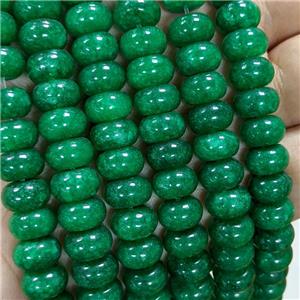 Sponge Jade Rondelle Beads Smooth Green Dye, approx 10mm [JD10321]