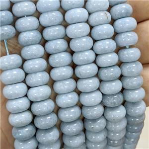 Sponge Jade Rondelle Beads Smooth Grayblue Dye, approx 10mm [JD10322]
