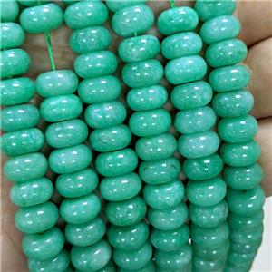 Sponge Jade Rondelle Beads Smooth Green Dye, approx 10mm [JD10326]