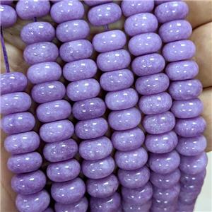 Sponge Jade Rondelle Beads Smooth Puprle Dye, approx 10mm [JD10329]