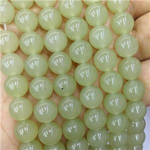 Jade Beads Green Dye Smooth Round, approx 12mm dia [JD10330-12MM]