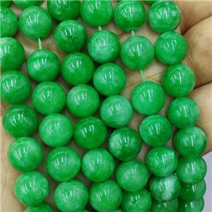 Sponge Jade Beads Green Dye Smooth Round, approx 6mm dia [JD10337-6MM]