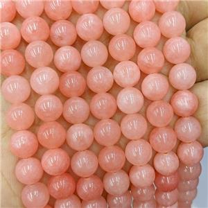 Sponge Jade Beads Pink Dye Smooth Round, approx 6mm dia [JD10338-6MM]