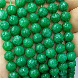 Sponge Jade Beads Green Dye Smooth Round, approx 8mm dia [JD10344-8MM]