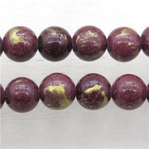 Liquor Red JinShan Jade beads, round, approx 6mm dia [JDRD566-6MM]