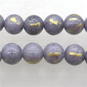 gray JinShan Jade beads, round, approx 12mm dia [JDRD571-12MM]
