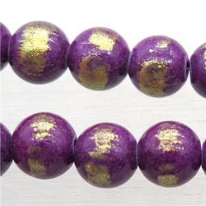 round purple JinShan Jade beads, approx 12mm dia [JDRD583-12MM]