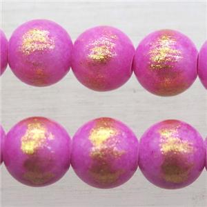 round hotpink JinShan Jade beads, approx 12mm dia [JDRD584-12MM]