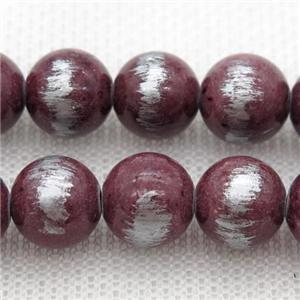 round deepred Silvery Jade Beads, approx 12mm dia [JDRD591-12MM]