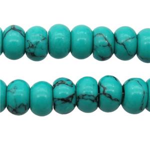 green synthetic Turquoise rondelle beads, approx 5x8mm [JDRD622]