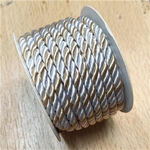 Nylon Cord Wire Gold Silver, approx 5mm, 8 meters per rolls [JP00008]