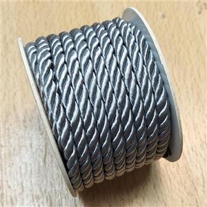 Nylon Cord Gray Silver, approx 5mm, 8 meters per rolls [JP00012]