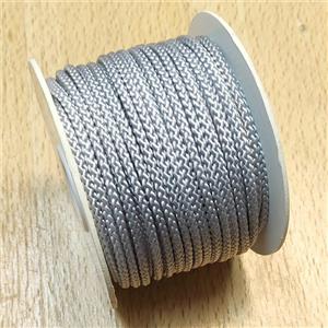 Nylon Cord Gray Silver, approx 3mm, 16 meters per rolls [JP00025]