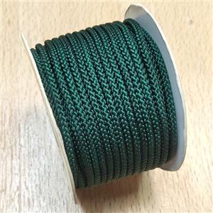 Nylon Cord Deep Green, approx 3mm, 16 meters per rolls [JP00037]