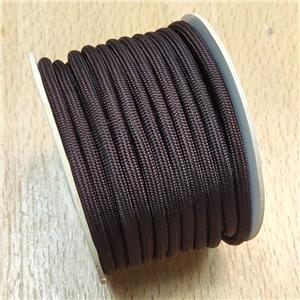 Nylon Cord Deep Coffee, approx 3mm, 16 meters per rolls [JP00039]
