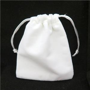 white Velvet Jewelry Pouch, approx 7x9cm [JPB20-7X9CM]