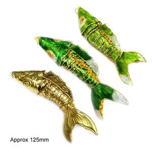 Cloisonne Goldfish Pendant Brass Mixed, approx 125mm length [JTPD012]