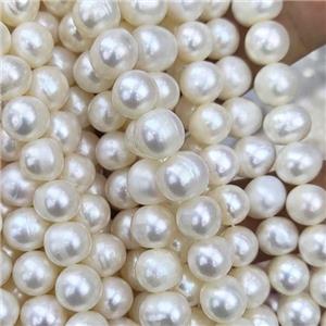 Natural Freshwater Pearl Beads, C-Grade, approx 9-10mm, 35cm length [PANC80]