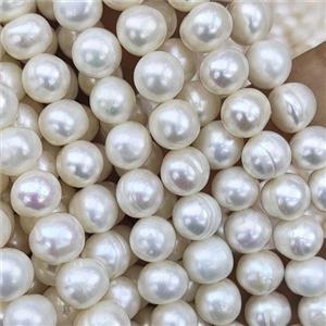 Natural Freshwater Pearl Beads, B-Grade, approx 9-10mm, 35cm length [PANC81]