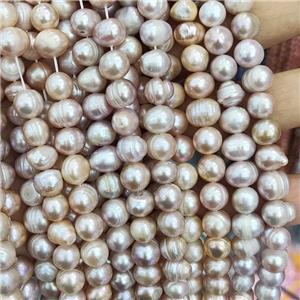 Natural Freshwater Pearl Beads C-Grade, approx 9-10mm, 35cm length [PANC85]