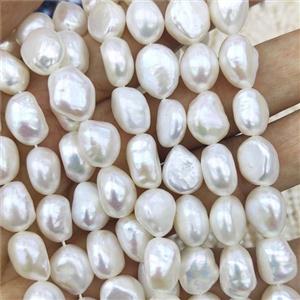 Natural Freshwater Pearl Beads, freeform, approx 11-12mm, 35cm length [PB10096]