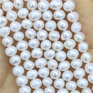Natural Freshwater Pearl round Beads, approx 5.5-6mm [PB10110]