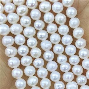 Natural Freshwater Pearl round Beads, approx 5-5.5mm [PB10111]