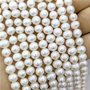 Natural Freshwater Pearl round Beads, approx 7-8mm [PB10114]