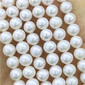 Natural Freshwater Pearl Round Beads AAA-Grade, approx 7-8mm [PB10115]