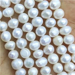 white Freshwater Pearl Beads, approx 6-7mm [PB10127]