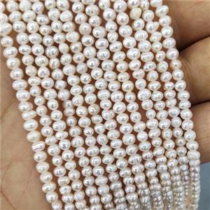 white Freshwater Pearl Beads Potato, approx 3.5-4mm [PB10129]