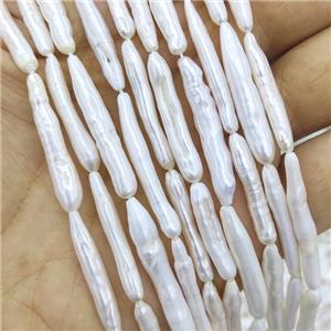 Baroque Style Natural White Pearl Stick Beads AAA-Grade, approx 4-28mm [PB10136]