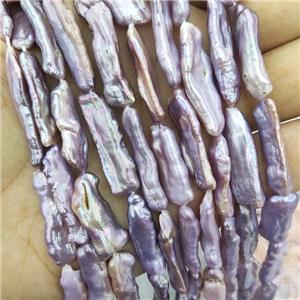 Baroque Style Natural Purple Pearl Stick Beads, approx 8-27mm [PB10137]