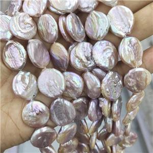 Baroque Style Natural Pink Pearl Coin Beads, approx 18-20mm [PB10146]