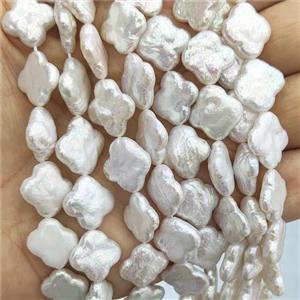 Natural Freshwater Pearl Clover Beads, approx 13-14mm [PB10161]