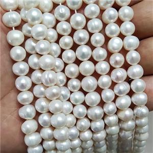 White Freshwater Pearl Beads Potato, approx 8-9mm [PB10170]