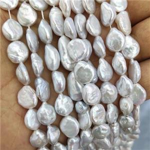 GraySilver Freswater Beads Coin Circle, approx 9-10mm [PB10172]