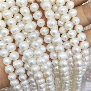 White Pearl Beads Round AB-Grade, approx 8-9mm [PB10173]