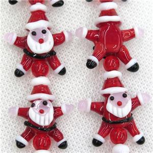 Lampwork glass beads, santa claus, approx 24-26mm [PP10164]