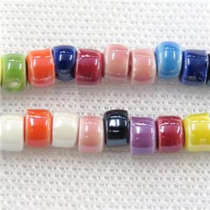 mixcolor Oriental Porcelain heishi beads, light electroplated, approx 5x7mm, 75pcs per st [PP10190]