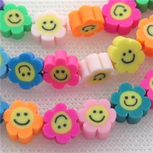Polymer Clay Fimo Beads, sunflower, mix, approx 10mm [PP10208]