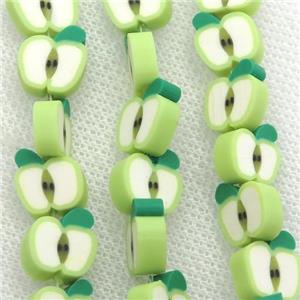 Polymer Clay Fimo Beads, green apple, approx 10mm [PP10216]