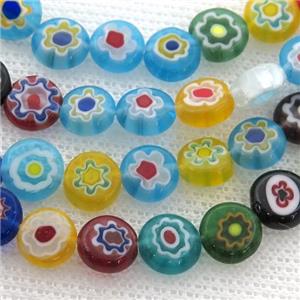Millefiori Glass beads, circle, approx 6mm dia [PP10219-6MM]