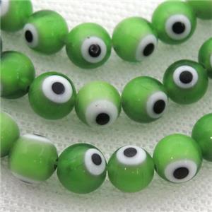 round green Lampwork Glass Beads with evil eye, approx 6mm dia [PP10252-6MM]