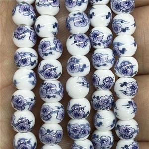 Porcelain beads, round, approx 6mm dia [PP10263]