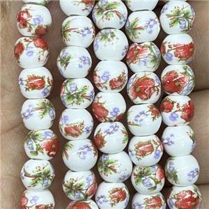 Porcelain beads, round, approx 6mm dia [PP10270]