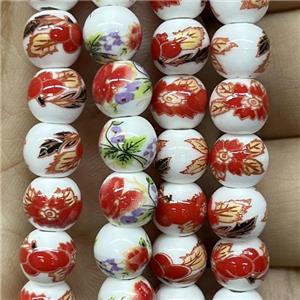 Porcelain beads, round, approx 8mm dia [PP10280]