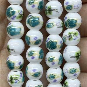 Porcelain beads, round, approx 8mm dia [PP10281]