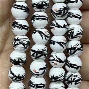 Porcelain beads, round, approx 8mm dia [PP10283]